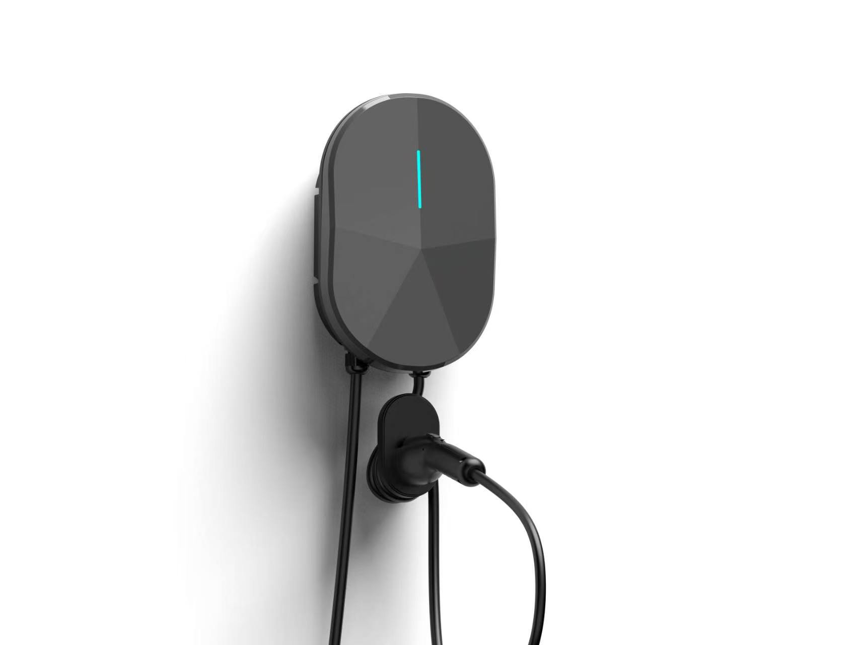 JIRI A6 black wall-mounted EV charger with cable